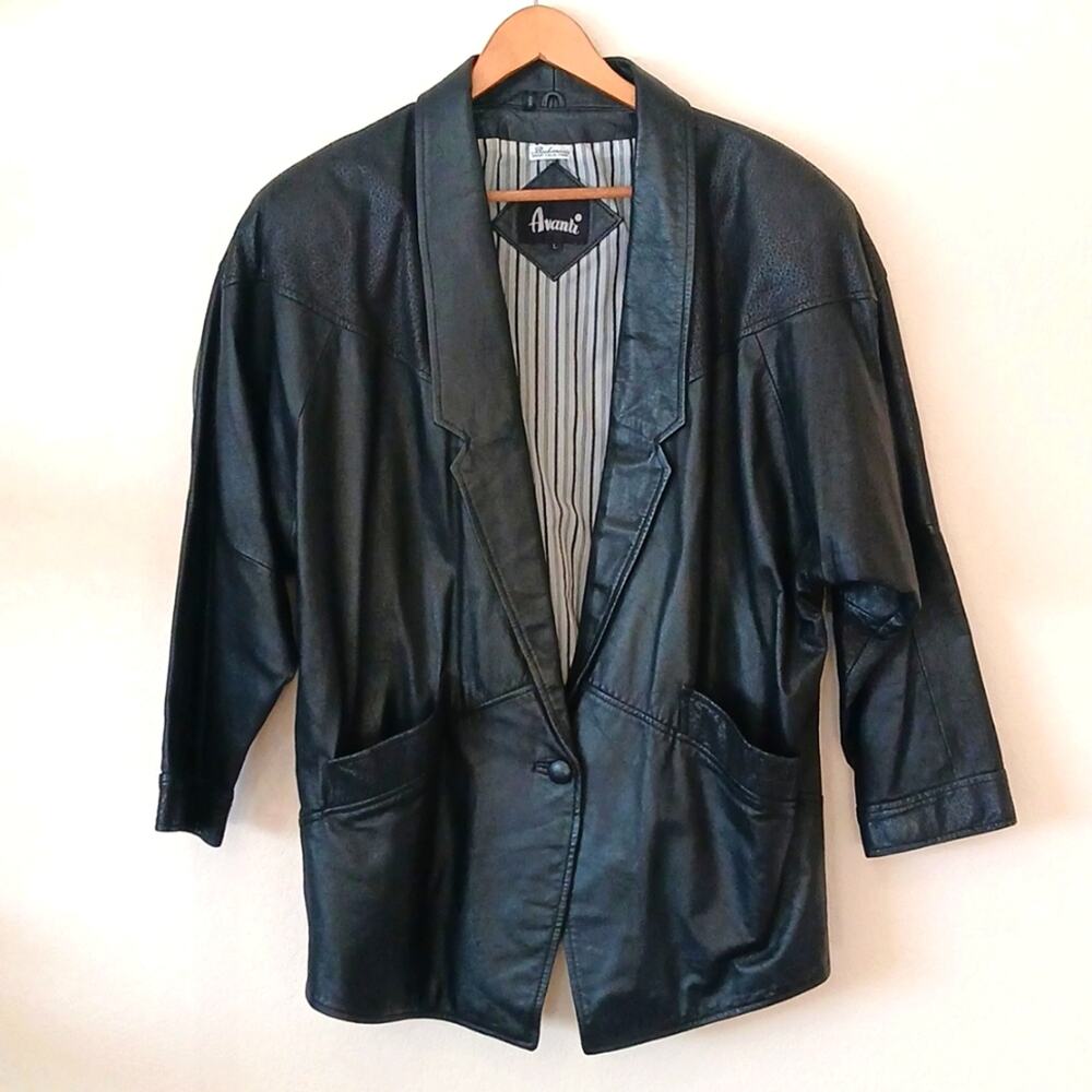 Avanti Vintage Women's 80s leather jacket from Beckman's Shoulder Pads